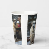 Anatolische Herder Sneeuwslee Kerstdecoratie Papieren Bekers (Links)