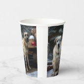 Anatolische Herder Sneeuwslee Kerstdecoratie Papieren Bekers (Rechts)