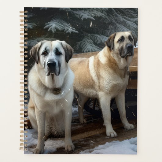 Anatolische Herder Sneeuwslee Kerstdecoratie Planner (Voorkant)