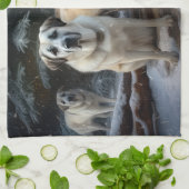 Anatolische Herder Sneeuwslee Kerstdecoratie Theedoek (Gevouwen)