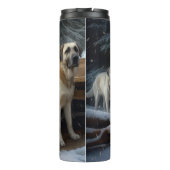 Anatolische Herder Sneeuwslee Kerstdecoratie Thermosbeker (Achterkant)