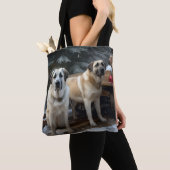 Anatolische Herder Sneeuwslee Kerstdecoratie Tote Bag (Dichtbij)