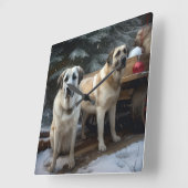 Anatolische Herder Sneeuwslee Kerstdecoratie Vierkante Klok (Hoek)