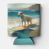 Anatolische herder strand surfen schilderij blikjeskoeler (Voorkant)