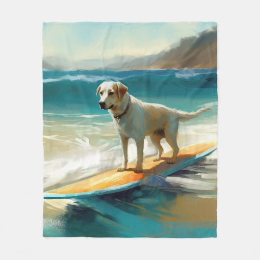 Anatolische herder strand surfen schilderij fleece deken (Voorkant)