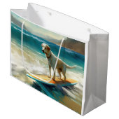 Anatolische herder strand surfen schilderij groot cadeauzakje (Voorkant Gekanteld)
