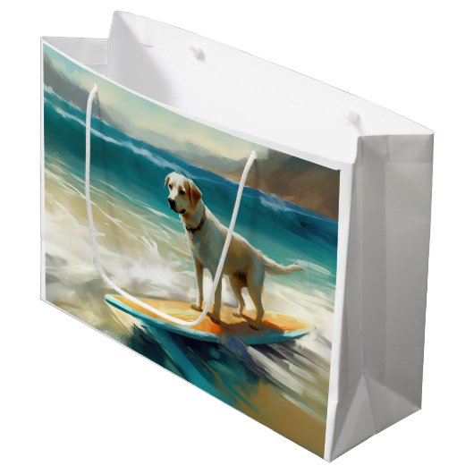 Anatolische herder strand surfen schilderij groot cadeauzakje (Voorkant Gekanteld)