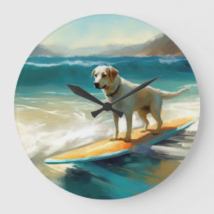 Anatolische herder strand surfen schilderij grote klok