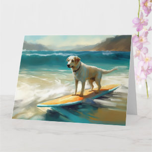 Anatolische herder strand surfen schilderij kaart