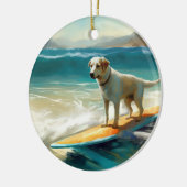 Anatolische herder strand surfen schilderij keramisch ornament (Links)