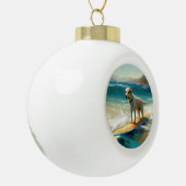 Anatolische herder strand surfen schilderij keramische bal ornament (Links)