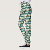 Anatolische herder strand surfen schilderij leggings (Links)