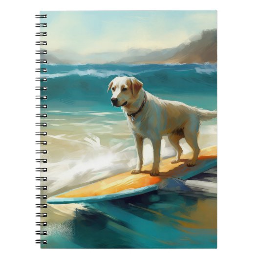 Anatolische herder strand surfen schilderij notitieboek (Voorkant)