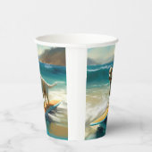 Anatolische herder strand surfen schilderij papieren bekers (Rechts)