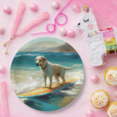 Anatolische herder strand surfen schilderij papieren bordje (Feest)