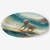 Anatolische herder strand surfen schilderij papieren bordje (Gekanteld)