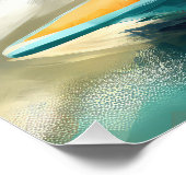 Anatolische herder strand surfen schilderij perfect poster (Hoek)