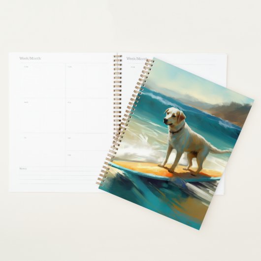Anatolische herder strand surfen schilderij planner (Display)