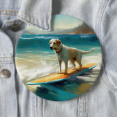 Anatolische herder strand surfen schilderij ronde button 6,0 cm (In situ)