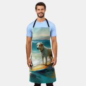 Anatolische herder strand surfen schilderij schort (Gedragen)