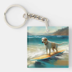 Anatolische herder strand surfen schilderij sleutelhanger