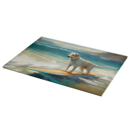 Anatolische herder strand surfen schilderij snijplank (Hoek)