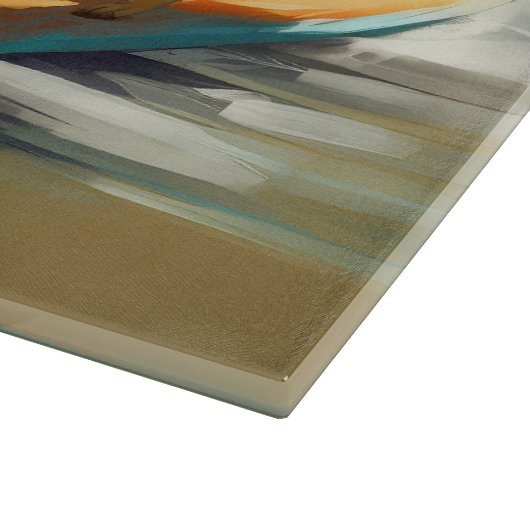 Anatolische herder strand surfen schilderij snijplank (Hoek)