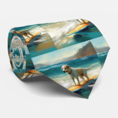 Anatolische herder strand surfen schilderij stropdas (Opgerold)