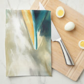 Anatolische herder strand surfen schilderij theedoek (Quarter Fold)