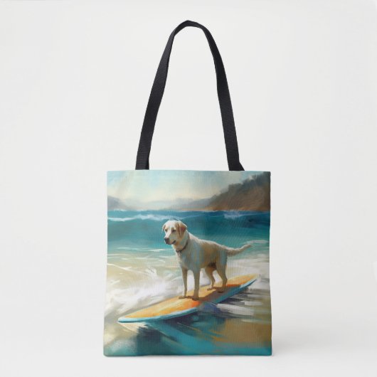 Anatolische herder strand surfen schilderij tote bag (Voorkant)