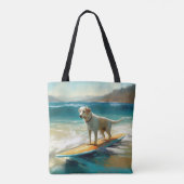 Anatolische herder strand surfen schilderij tote bag (Achterkant)