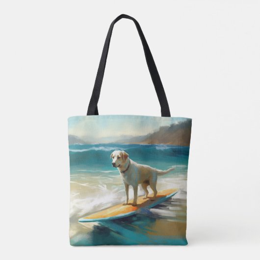 Anatolische herder strand surfen schilderij tote bag (Achterkant)