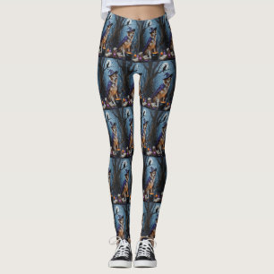 Anatolische herder Whimsical Halloween-schilderij Leggings