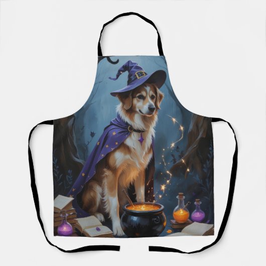 Anatolische herder Whimsical Halloween-schilderij Schort (Voorkant)
