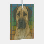 Anatolische herdershond "Glas in lood" Glas Ornament (Voorkant Rechts)