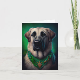 Anatolische herdershond in St. Patrick's Day-jurk Kaart