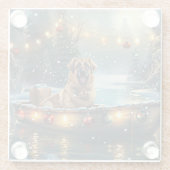Anatolische Herdershond Kerst Feestelijke Reis Glazen Onderzetter (Achterkant)
