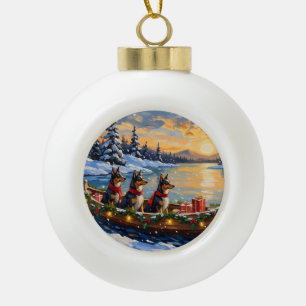 Anatolische Herdershond Kerstboot Vakantie Keramische Bal Ornament