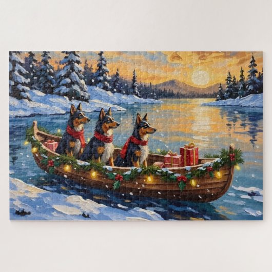 Anatolische Herdershond Kerstboot Vakantie Legpuzzel (Horizontaal)