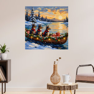 Anatolische Herdershond Kerstboot Vakantie Poster