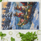 Anatolische Herdershond Kerstboot Vakantie Theedoek (Gevouwen)