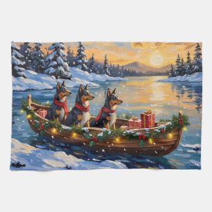 Anatolische Herdershond Kerstboot Vakantie Theedoek