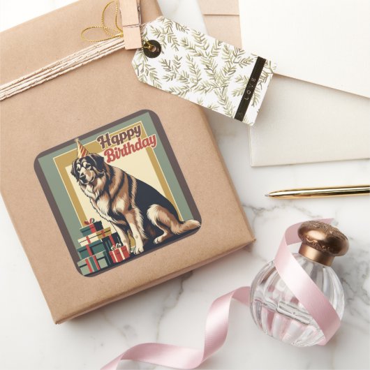 Anatolische herdershond kleurrijk vierkante sticker (Geschenken)