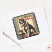 Anatolische herdershond kleurrijk vierkante sticker (Envelop)