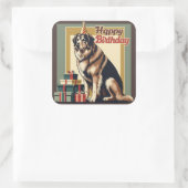 Anatolische herdershond kleurrijk vierkante sticker (Tas)