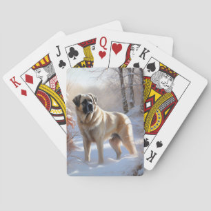 Anatolische Herdershond Laat het Sneeuwen Kerstmis Pokerkaarten