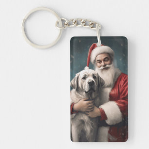 Anatolische Herdershond met Kerstman Kerstmis Sleutelhanger