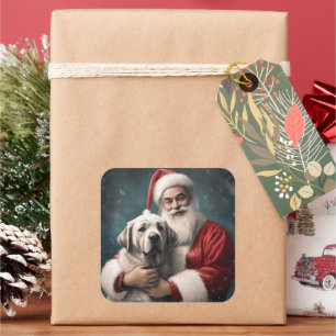 Anatolische Herdershond met Kerstman Kerstmis Vierkante Sticker
