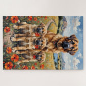 Anatolische Herdershond Papaver Veld Kunst Legpuzzel (Horizontaal)