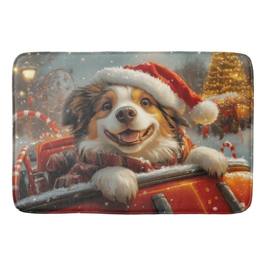 Anatolische Herdershond Roller Coaster Kerstmis Badmat (Voorkant)